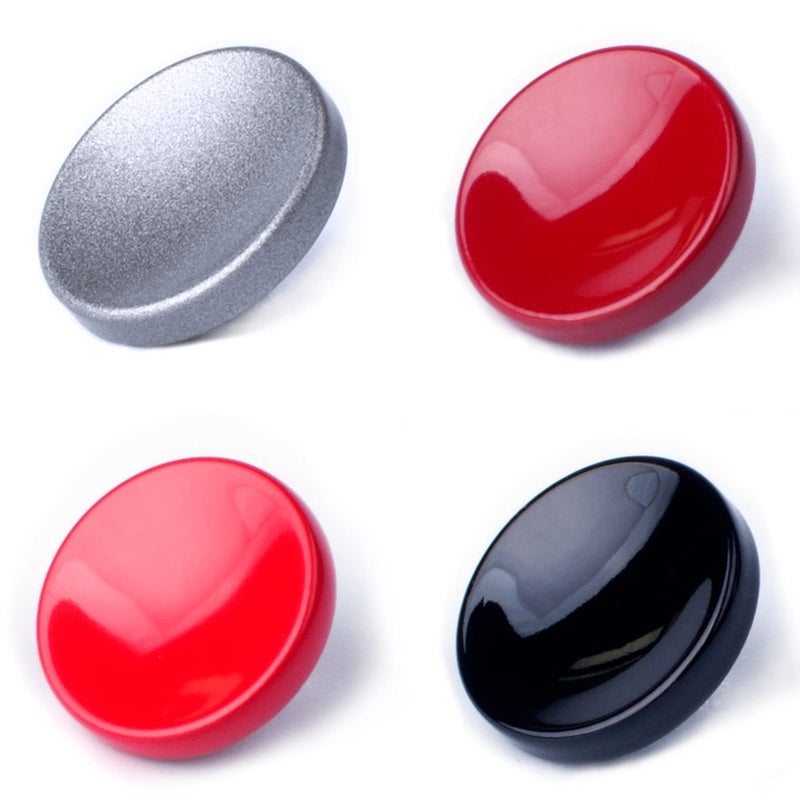 VKO Metal Soft Shutter Release Button,Delicate Camera Shutter Button Black Red Dark-red Gray 11mm Concave Surface(4 Pack) - Image 1
